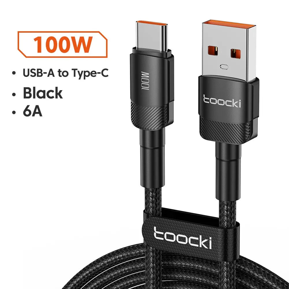 Cable USB-C Carga Rápida Toocki 100W PD - Conector Lightning/Tipo-C