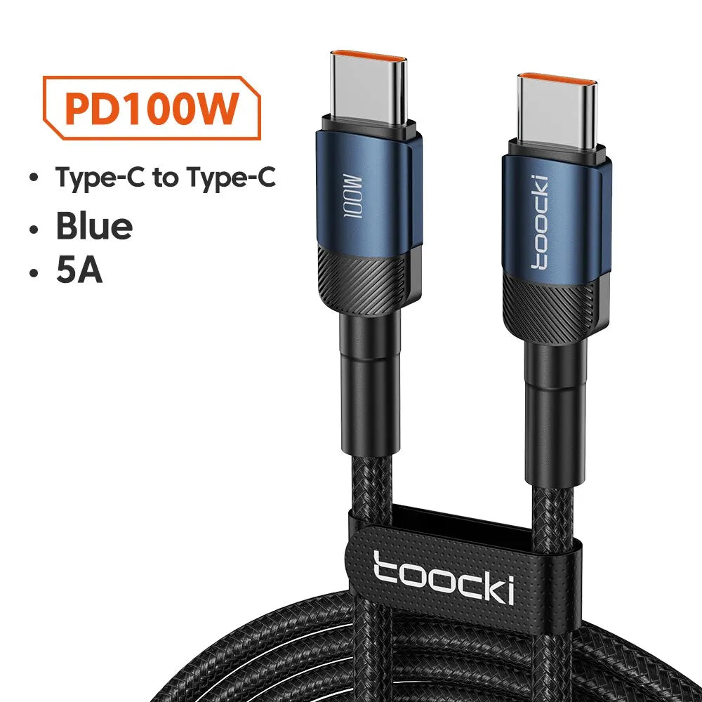 Cable USB-C Carga Rápida Toocki 100W PD - Conector Lightning/Tipo-C