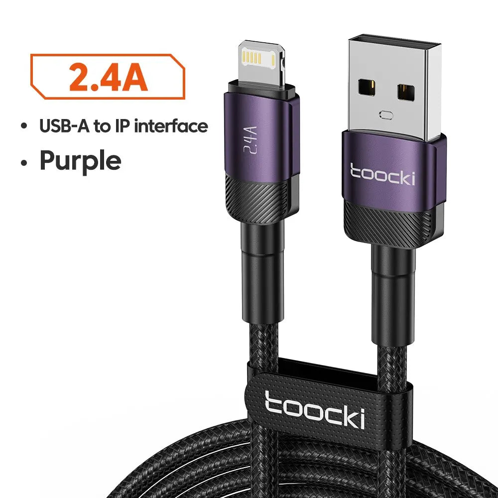 Cable USB-C Carga Rápida Toocki 100W PD - Conector Lightning/Tipo-C