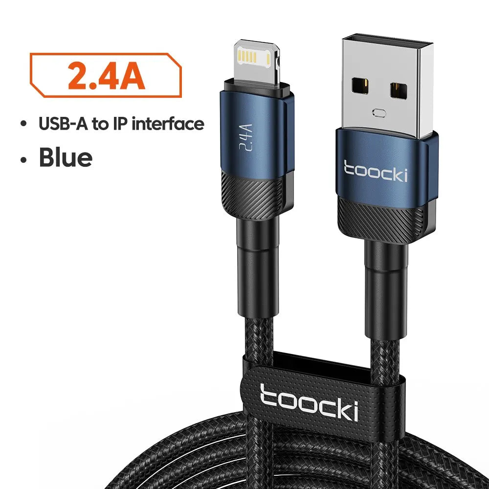 Cable USB-C Carga Rápida Toocki 100W PD - Conector Lightning/Tipo-C