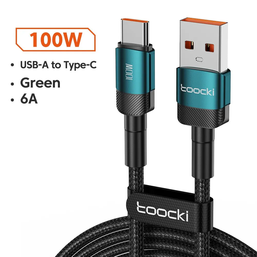 Cable USB-C Carga Rápida Toocki 100W PD - Conector Lightning/Tipo-C