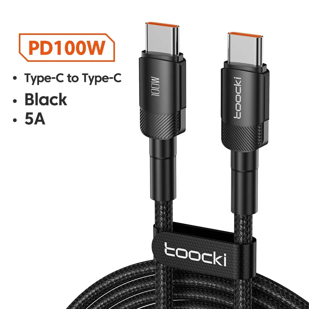 Cable USB-C Carga Rápida Toocki 100W PD - Conector Lightning/Tipo-C