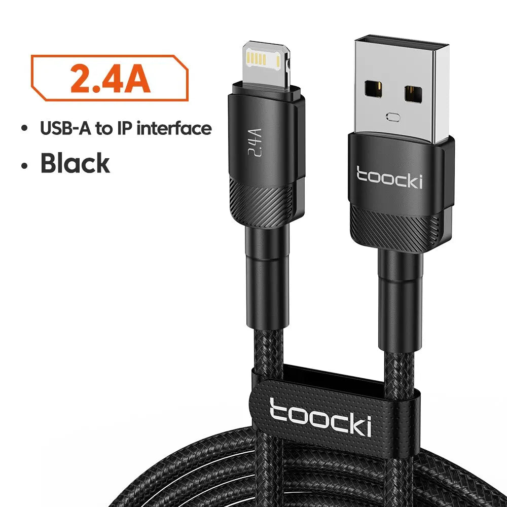 Cable USB-C Carga Rápida Toocki 100W PD - Conector Lightning/Tipo-C