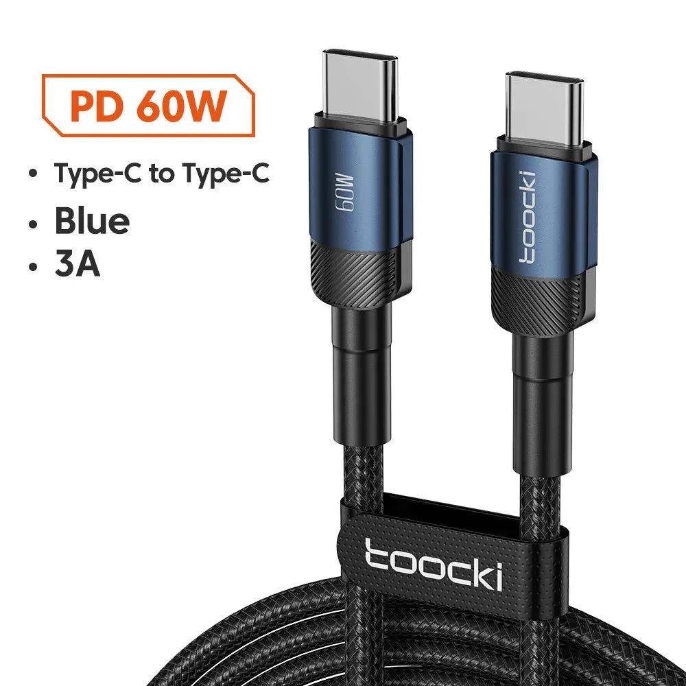 Cable USB-C Carga Rápida Toocki 100W PD - Conector Lightning/Tipo-C