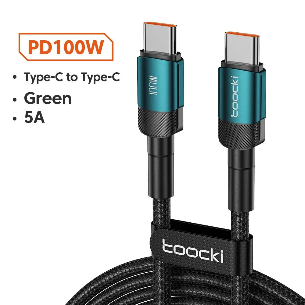 Cable USB-C Carga Rápida Toocki 100W PD - Conector Lightning/Tipo-C
