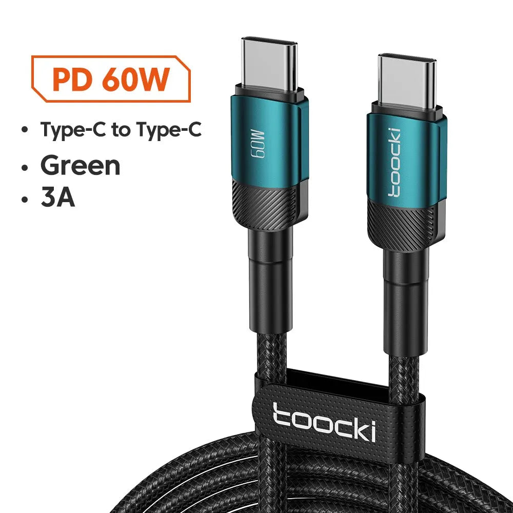 Cable USB-C Carga Rápida Toocki 100W PD - Conector Lightning/Tipo-C