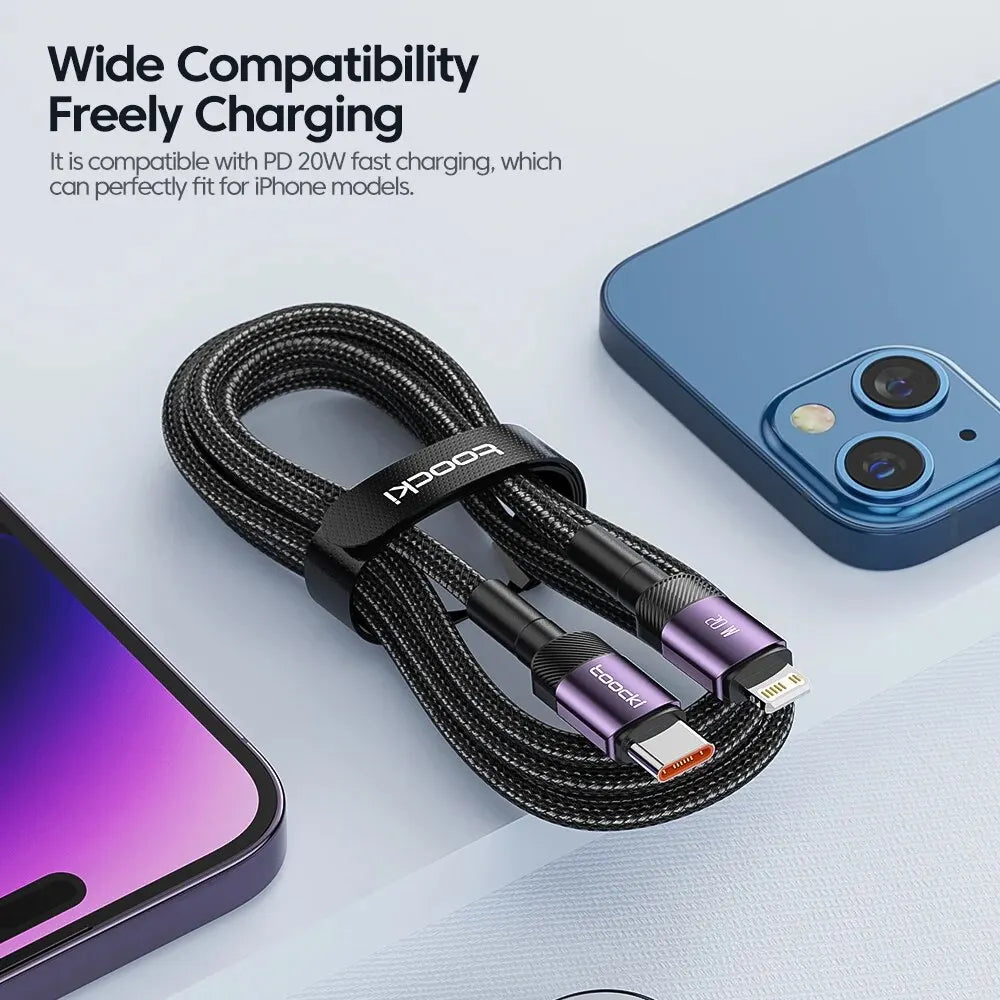 Cable Carga Rápida Toocki PD 20W USB-C a Lightning | iPhone