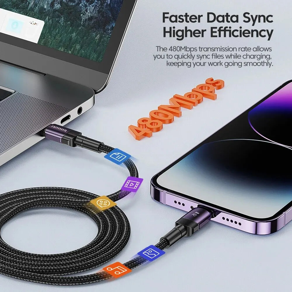 Cable Carga Rápida Toocki PD 20W USB-C a Lightning | iPhone