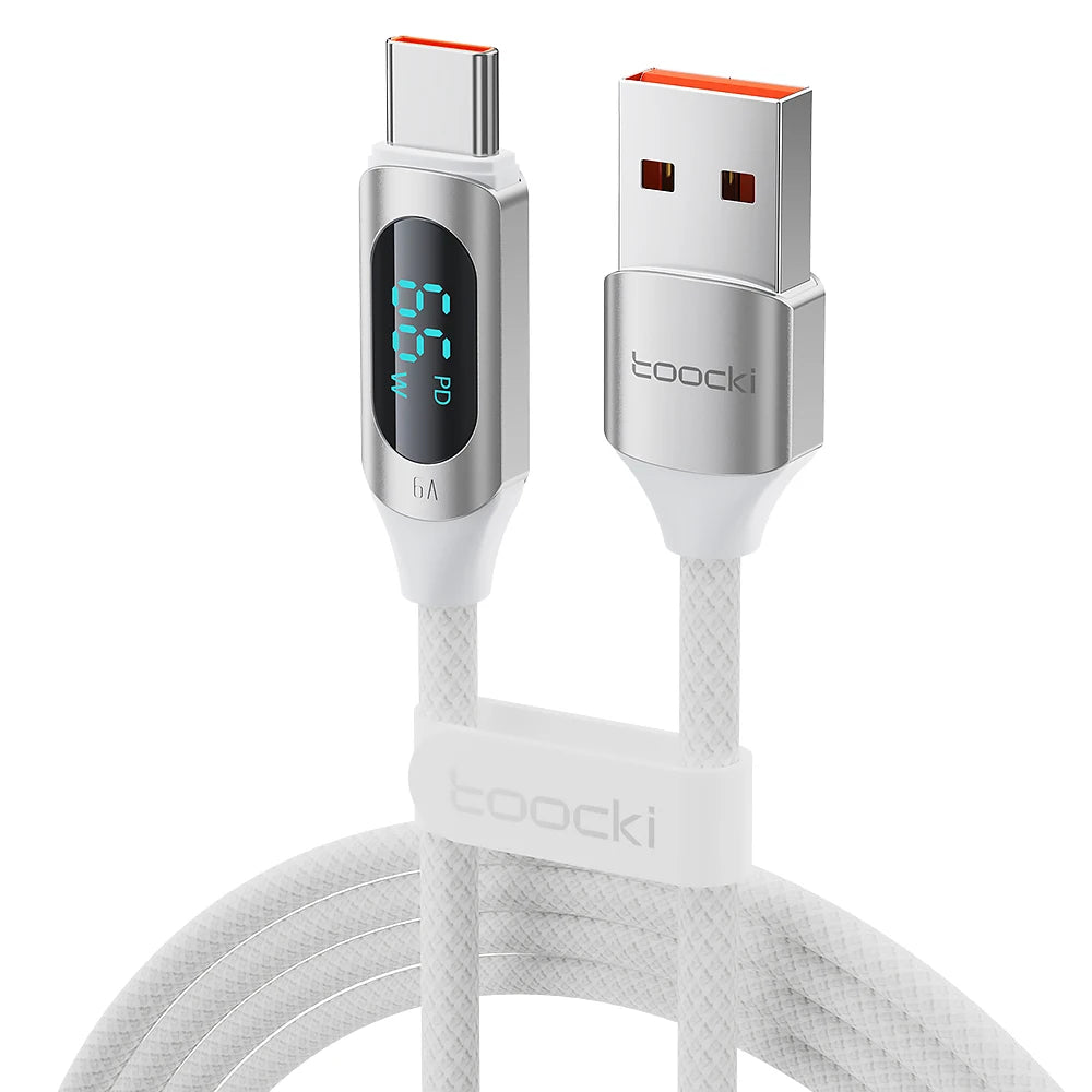 Cable USB-C 100W Toocki: Carga Rápida para Huawei, Samsung, Xiaomi