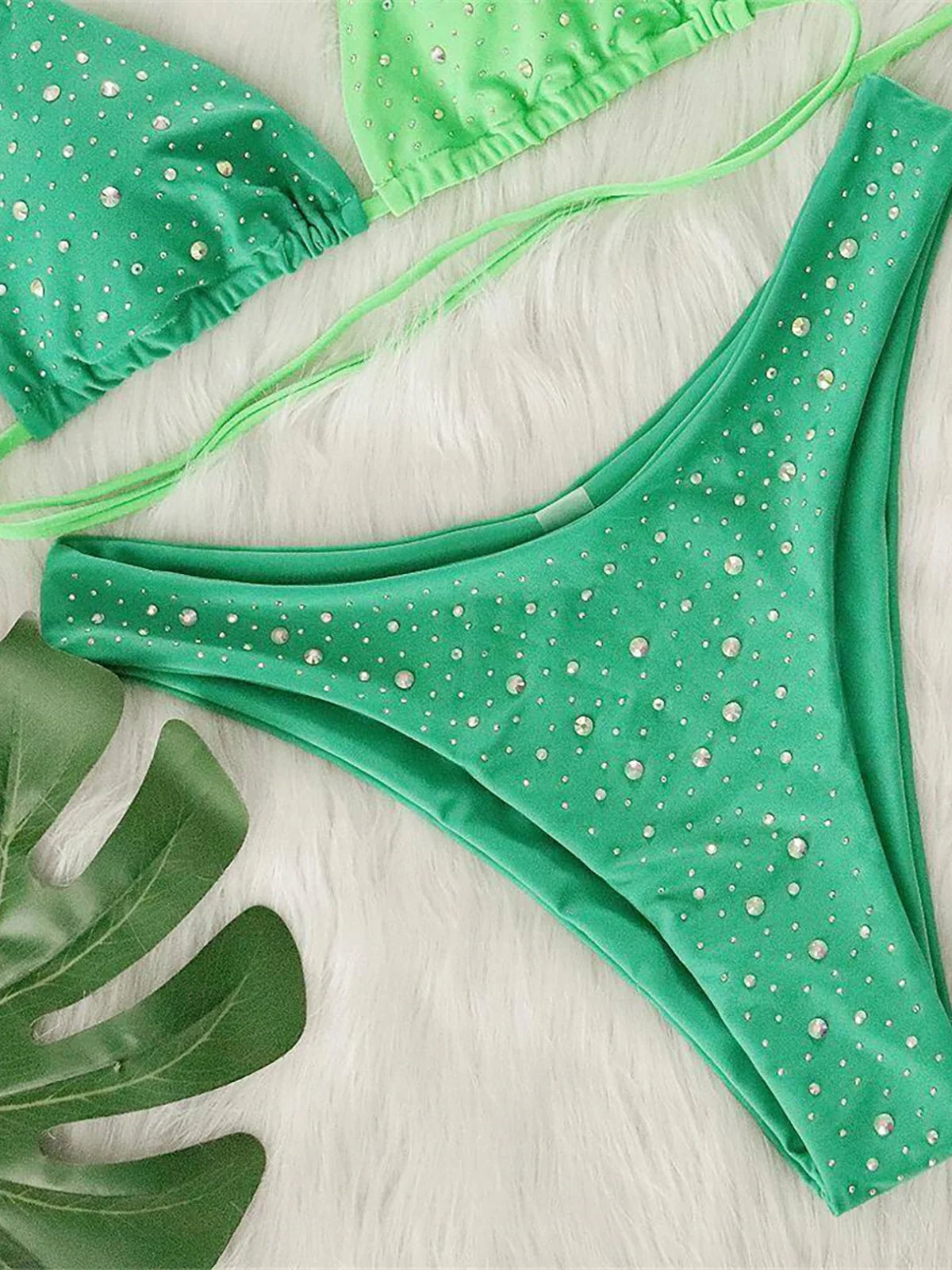 Bikini Pedrería Diamantes Halter Mujer V6467 - Varleinsar Verano Playa - Corporación Turística
