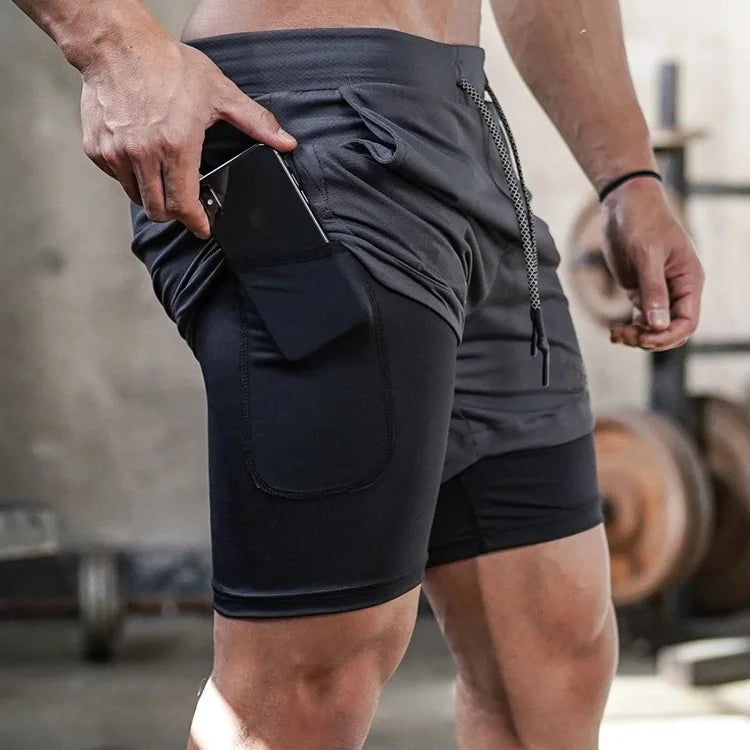 Pantalones Cortos Camuflaje Hombre Gym 2 en 1 Secado Rápido - Corporación Turística