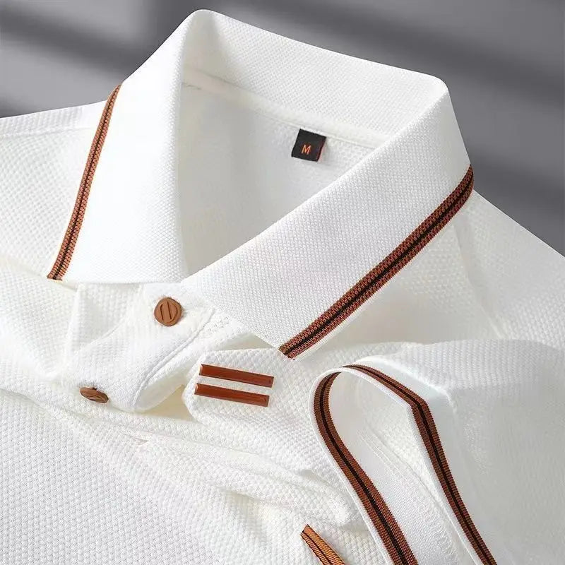 Polo de Lujo Hombre ZHUOFU Manga Corta Casual Transpirable Verano - Corporación Turística