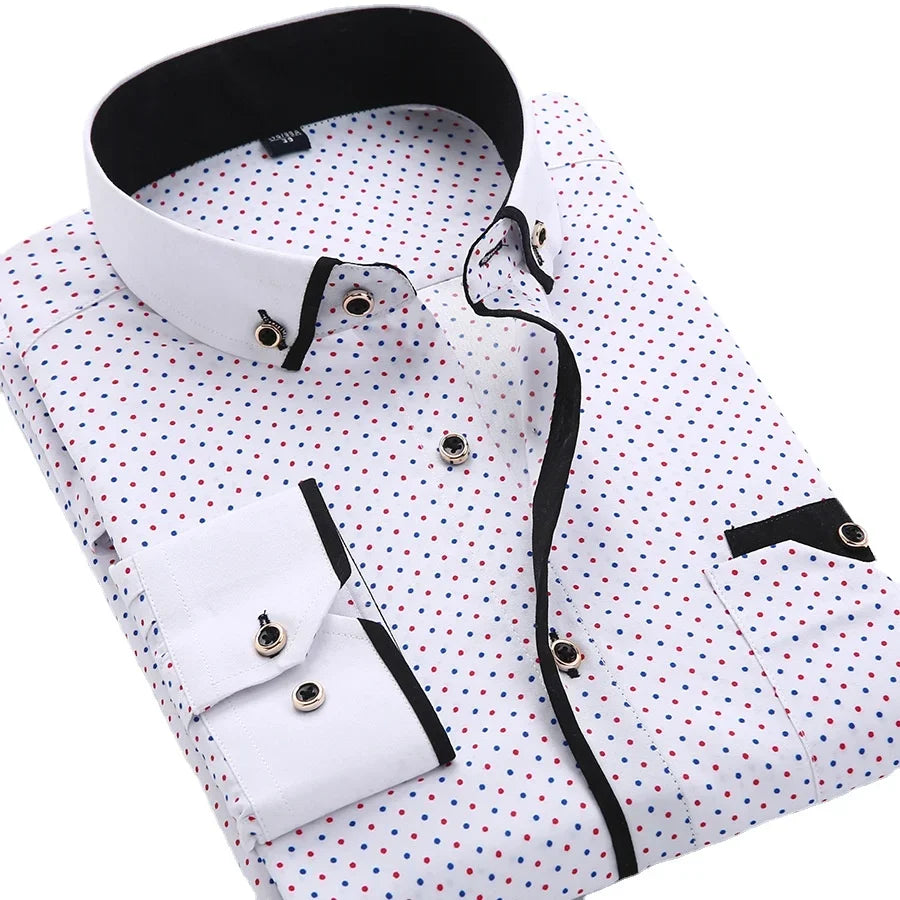 Camisa Floral Hombre Ziyang Kasa Casual Manga Larga Ajustada