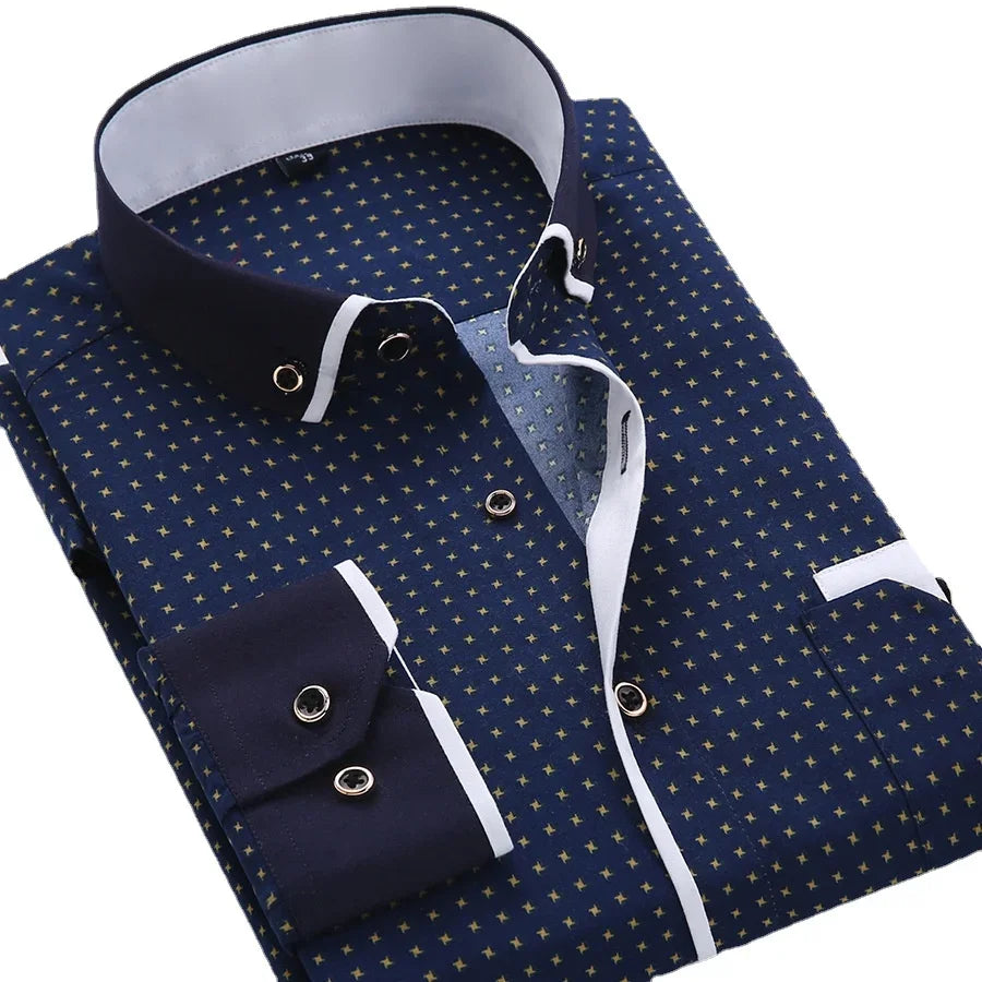 Camisa Floral Hombre Ziyang Kasa Casual Manga Larga Ajustada