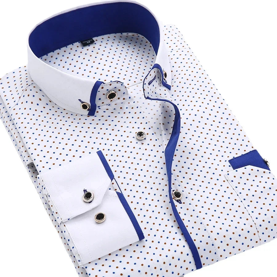 Camisa Floral Hombre Ziyang Kasa Casual Manga Larga Ajustada