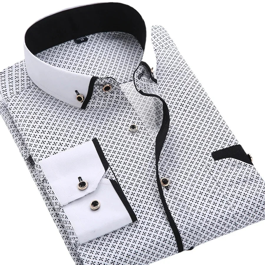 Camisa Floral Hombre Ziyang Kasa Casual Manga Larga Ajustada