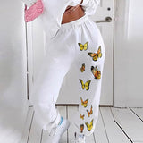 White Pantalones Deportivos Estampados by malltor sold by malltor