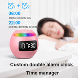 alarm clock pink Mini altavoz Bluetooth LED pantalla despertador by malltor sold by malltor