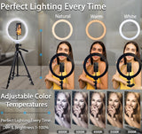 102Cm-selver Anillo de Luz Led con Trípode Bluetooth selfie by malltor sold by malltor