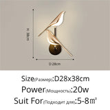 Lámpara de pared LED Pájaro dorado - Malltor
