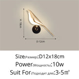 Lámpara de pared LED Pájaro dorado - Malltor