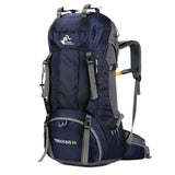 Mochila para acampar al aire libre de 60L con cubierta para lluvia