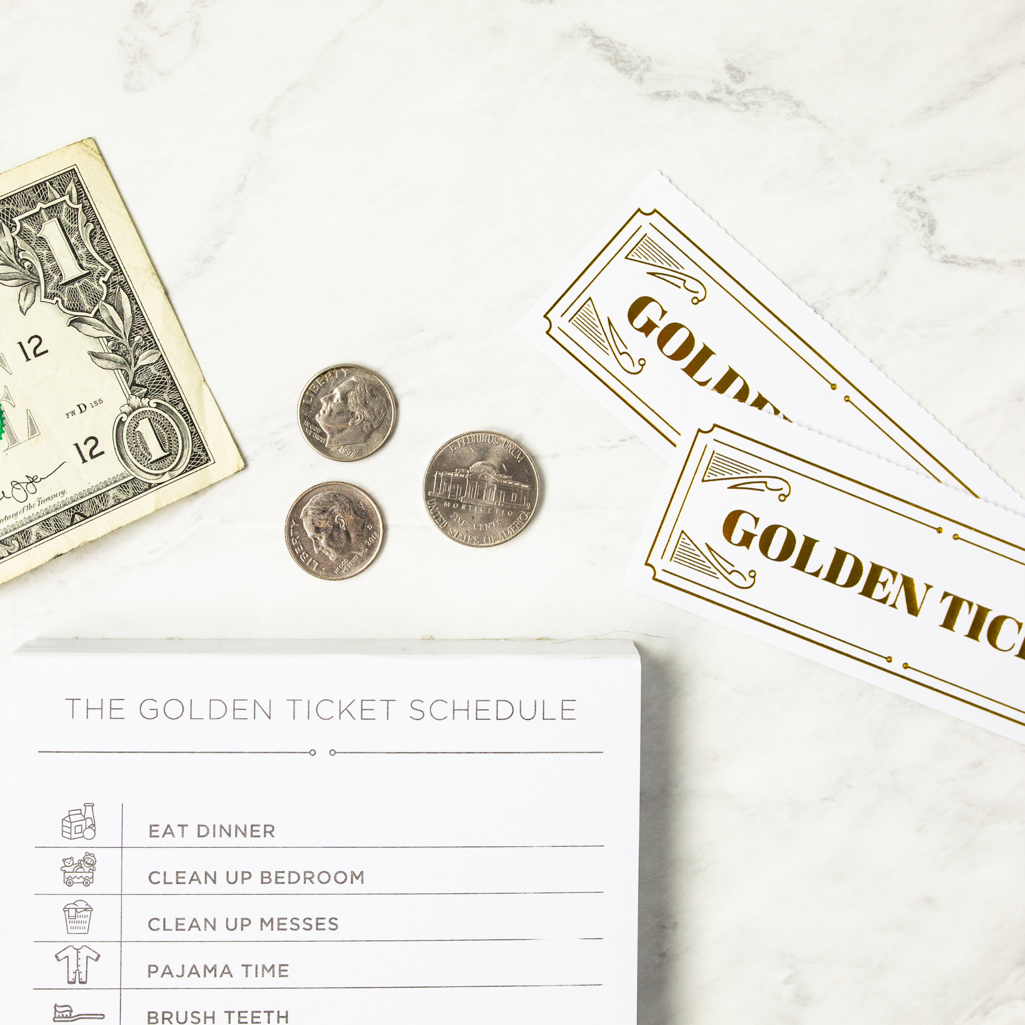 Set of 3-2 month Golden Ticket Chore Charts