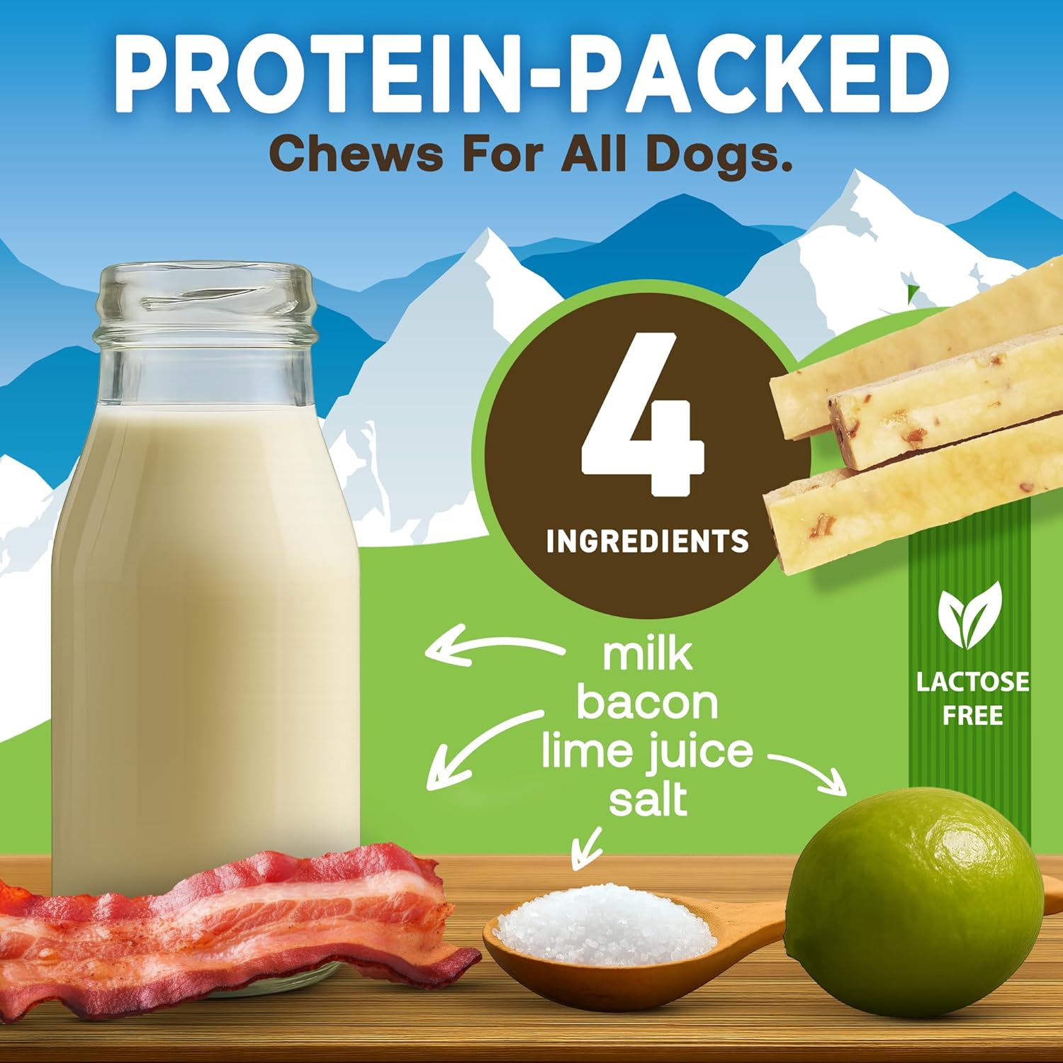 Yak Chews Bacon Grande Perros - EcoKind Natural Duradero