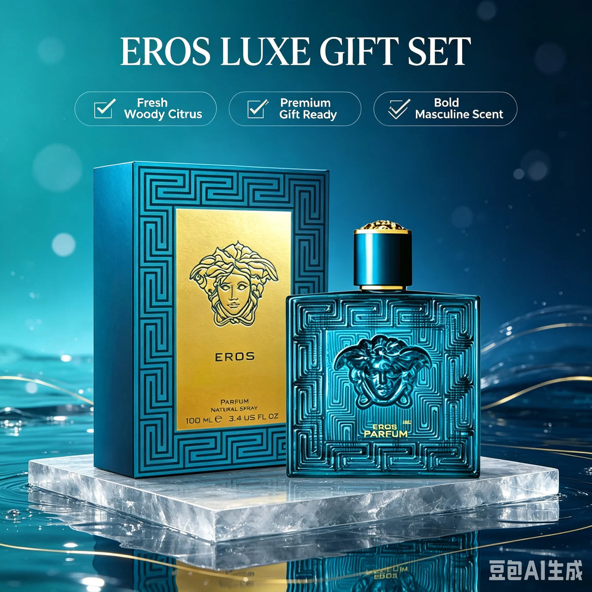 Versace Pour Homme Eros 3.4 Fl Oz 100ml, Colonia Masculin...