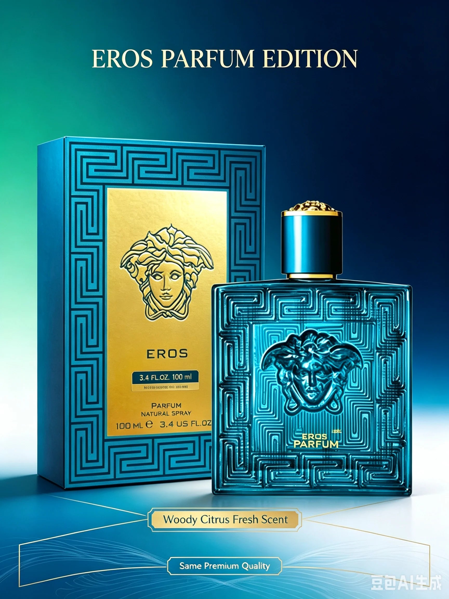 Versace Pour Homme Eros 3.4 Fl Oz 100ml, Colonia Masculin...