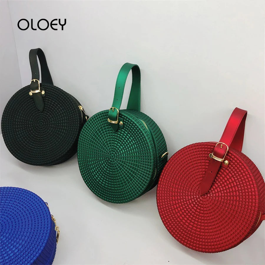 Bolsos de hombro redondos esmerilados para Mujer, Bolso d...
