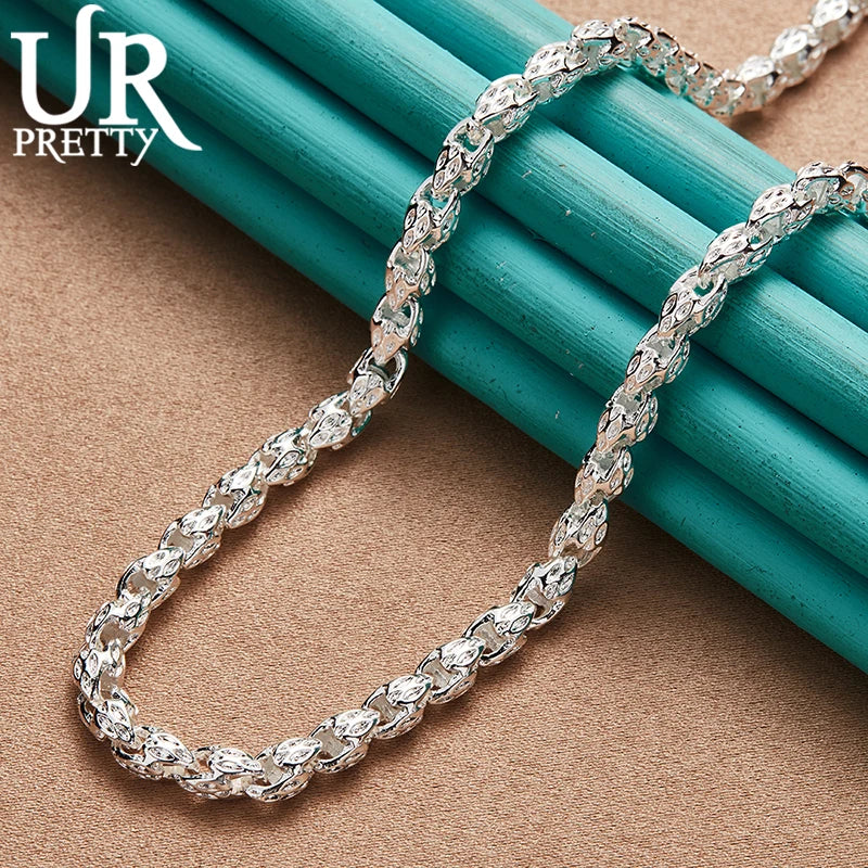 URPRETTY-collar de cuentas de Plata de Ley 925, cadena de...