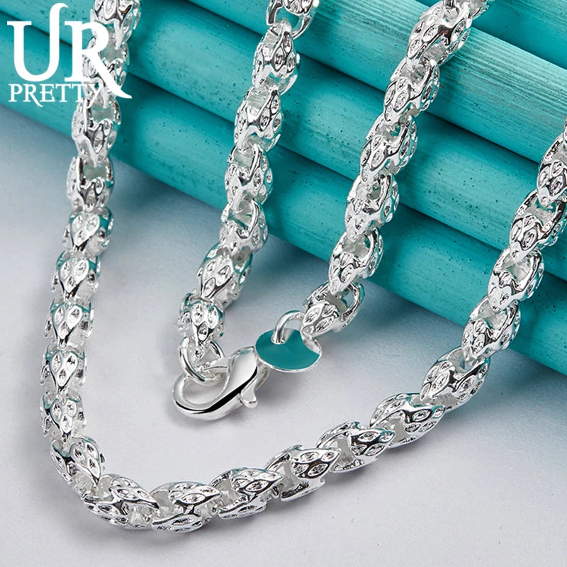 URPRETTY-collar de cuentas de Plata de Ley 925, cadena de...
