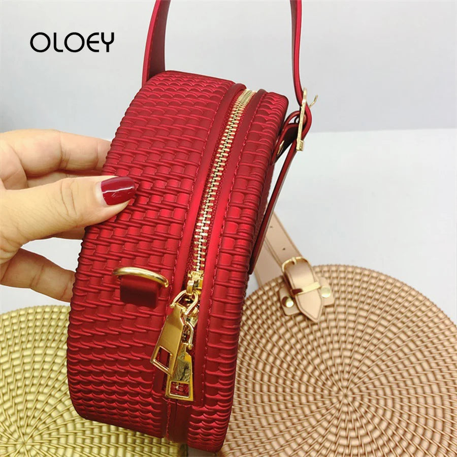 Bolsos de hombro redondos esmerilados para Mujer, Bolso d...
