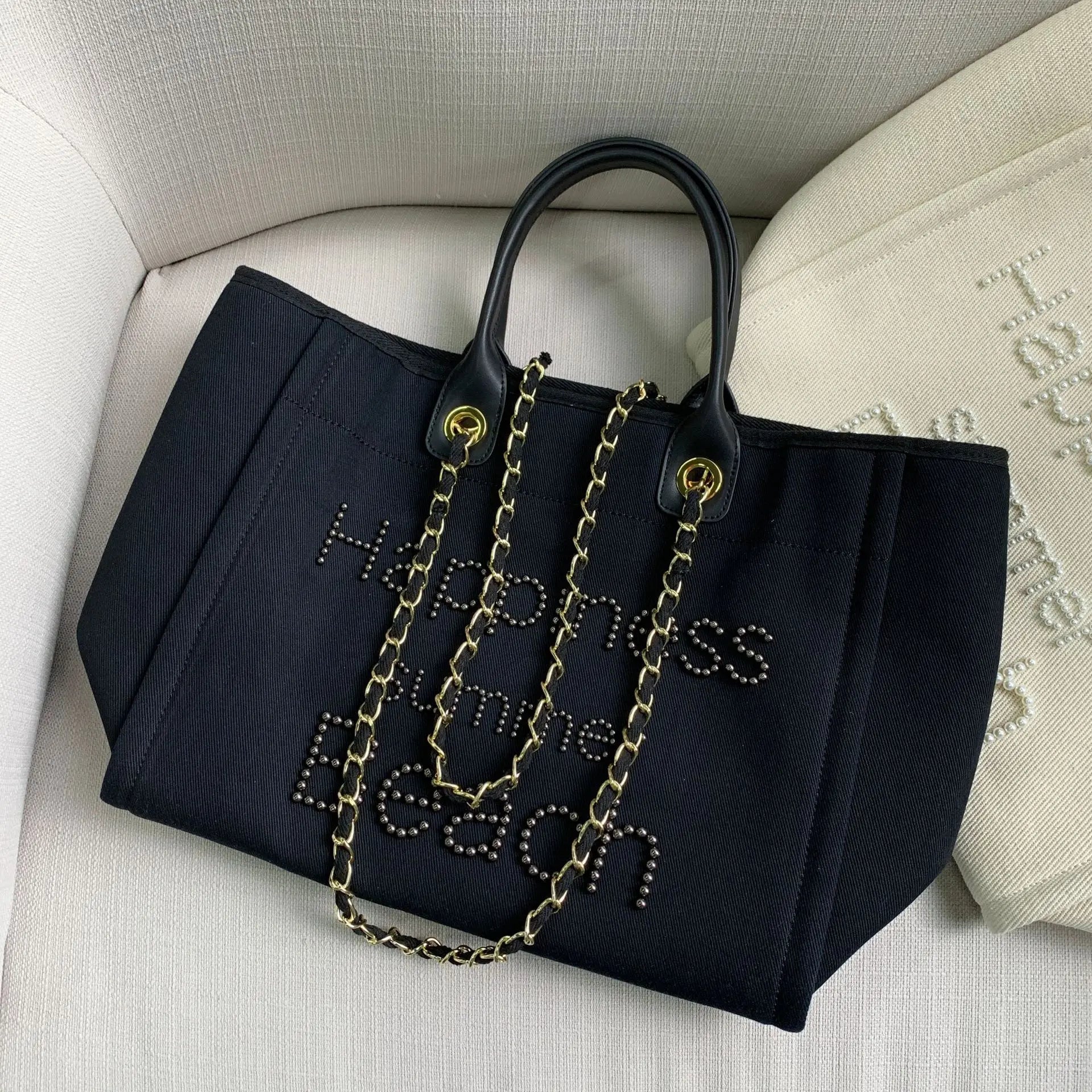 Bolso grande de lona para mujer, bolsa de hombro de cuero...