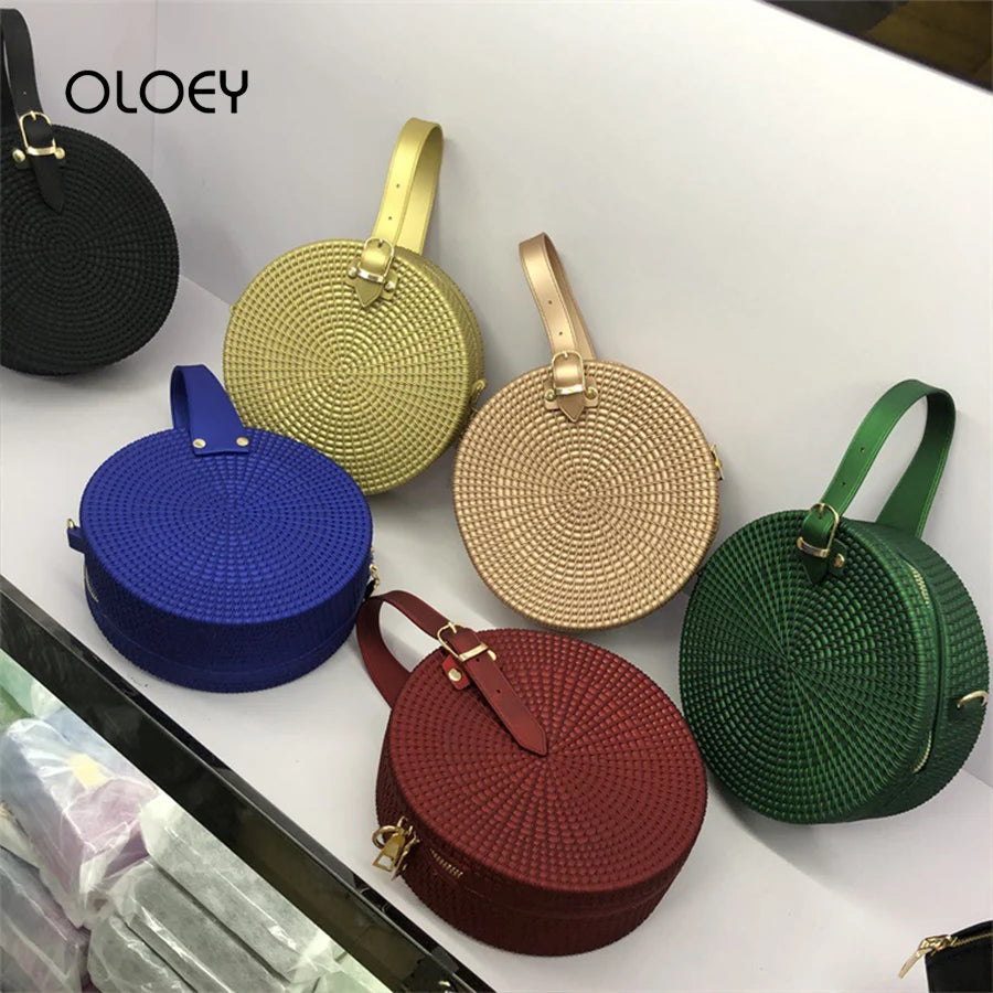 Bolsos de hombro redondos esmerilados para Mujer, Bolso d...