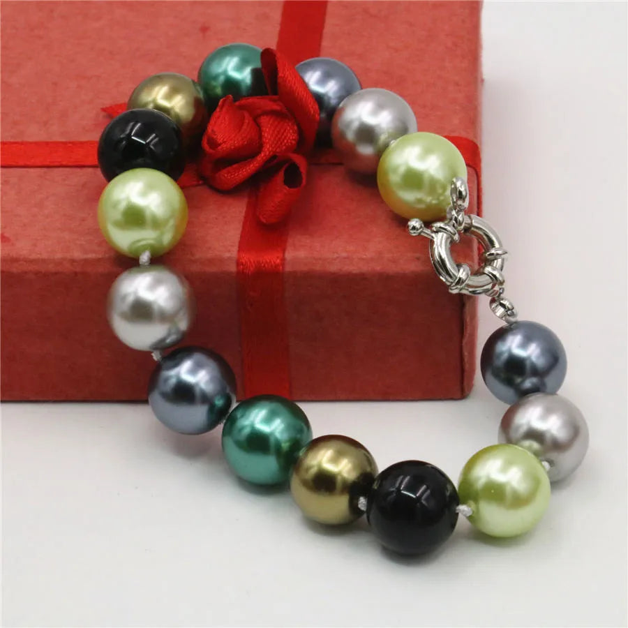 Conjunto de collar y pulsera con cuentas redondas de conc...