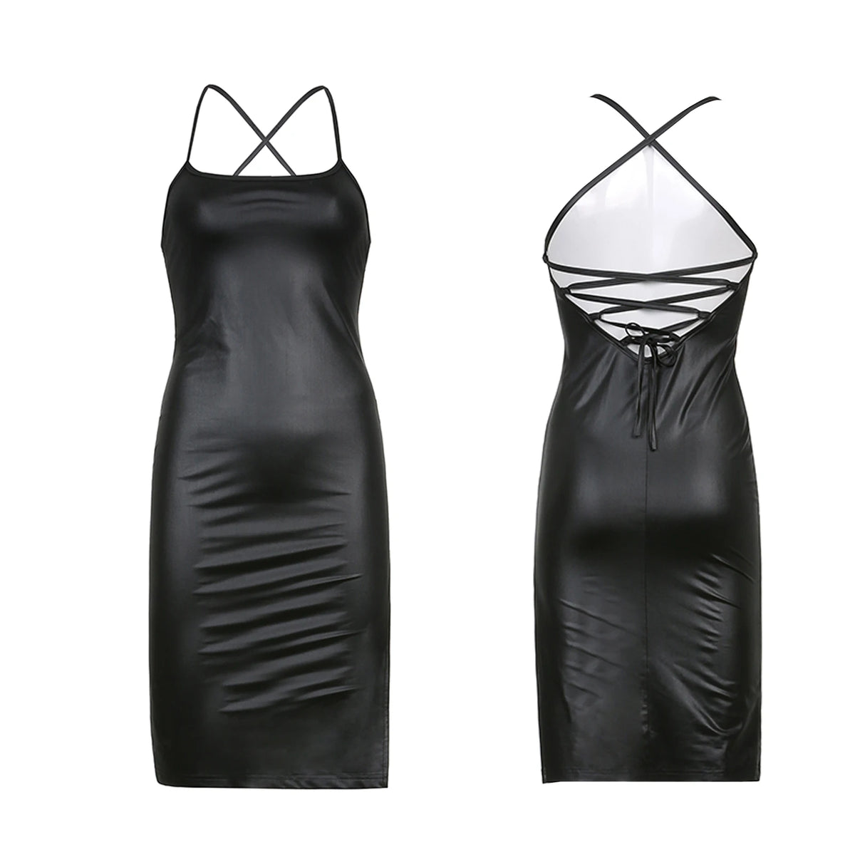Vestido ajustado de longitud media con tirantes para Muje...