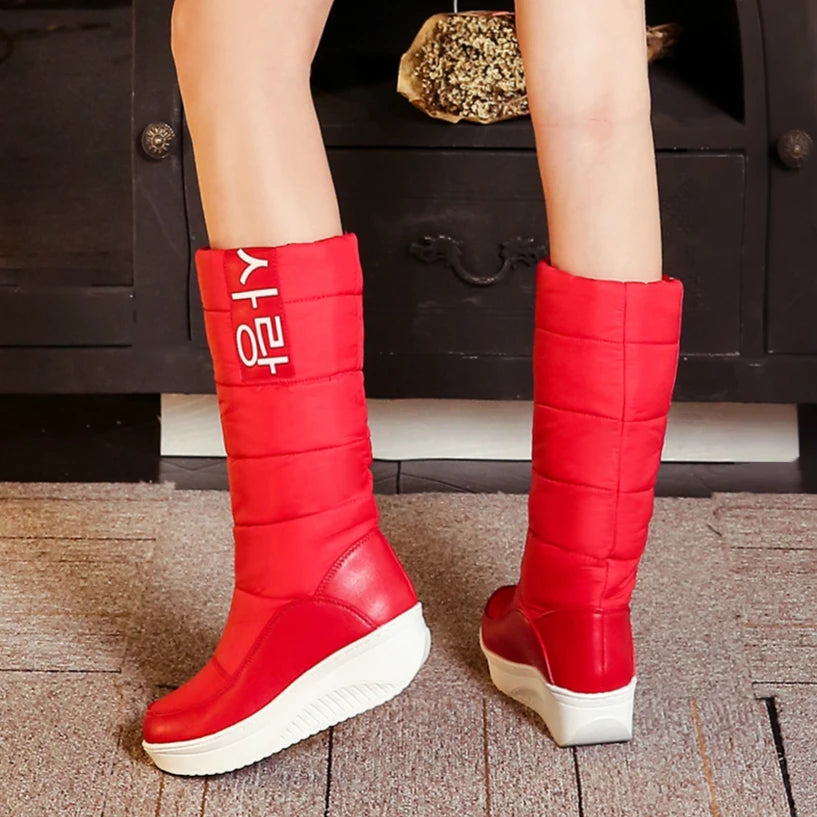 Botas de nieve para mujer, zapatos de algodón para niñas,...