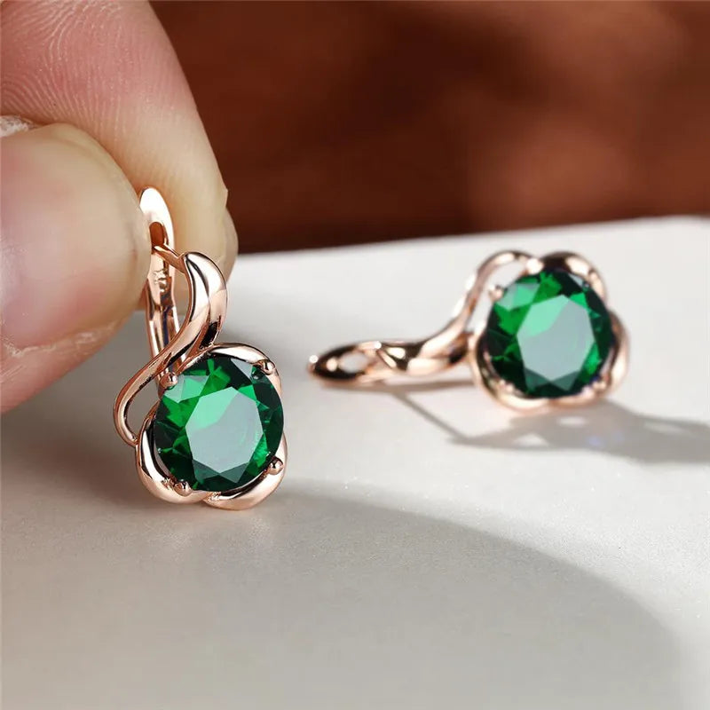 Rainbow cubic zirconia flower mystical earrings with intricate design, featuring vibrant colors and elegant craftsmanship.