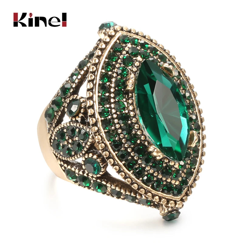 Anillo antiguo de lujo Kinel para mujer, aspecto Vintage,...