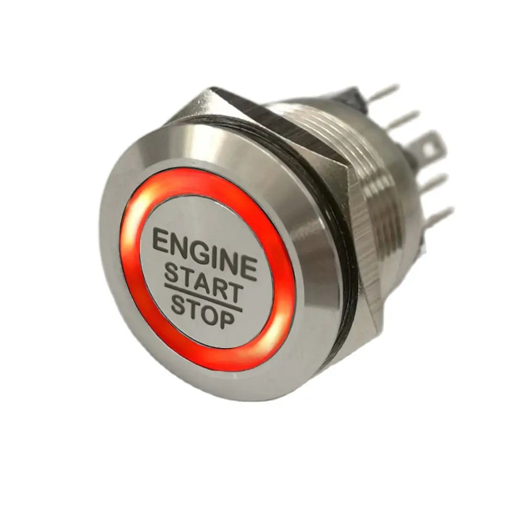 Interruptor Botón Motor Start Stop 19-30mm Anillo Luminoso Momentáneo