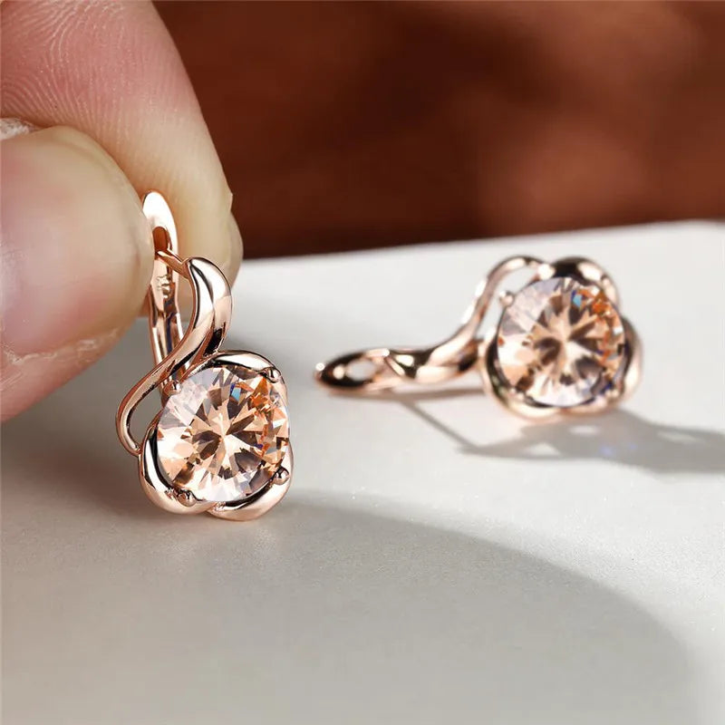 Rainbow cubic zirconia floral mystical earrings featuring vibrant, colorful flower designs with sparkling gemstones.