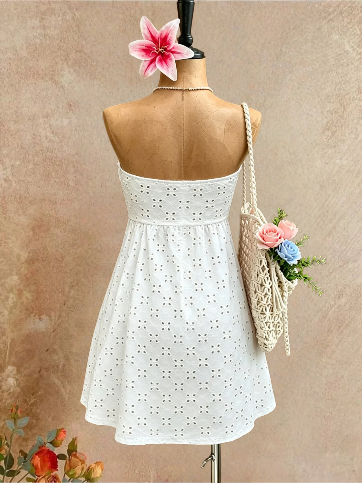 Vestido corto de verano para mujer, sin tirantes, con vol...