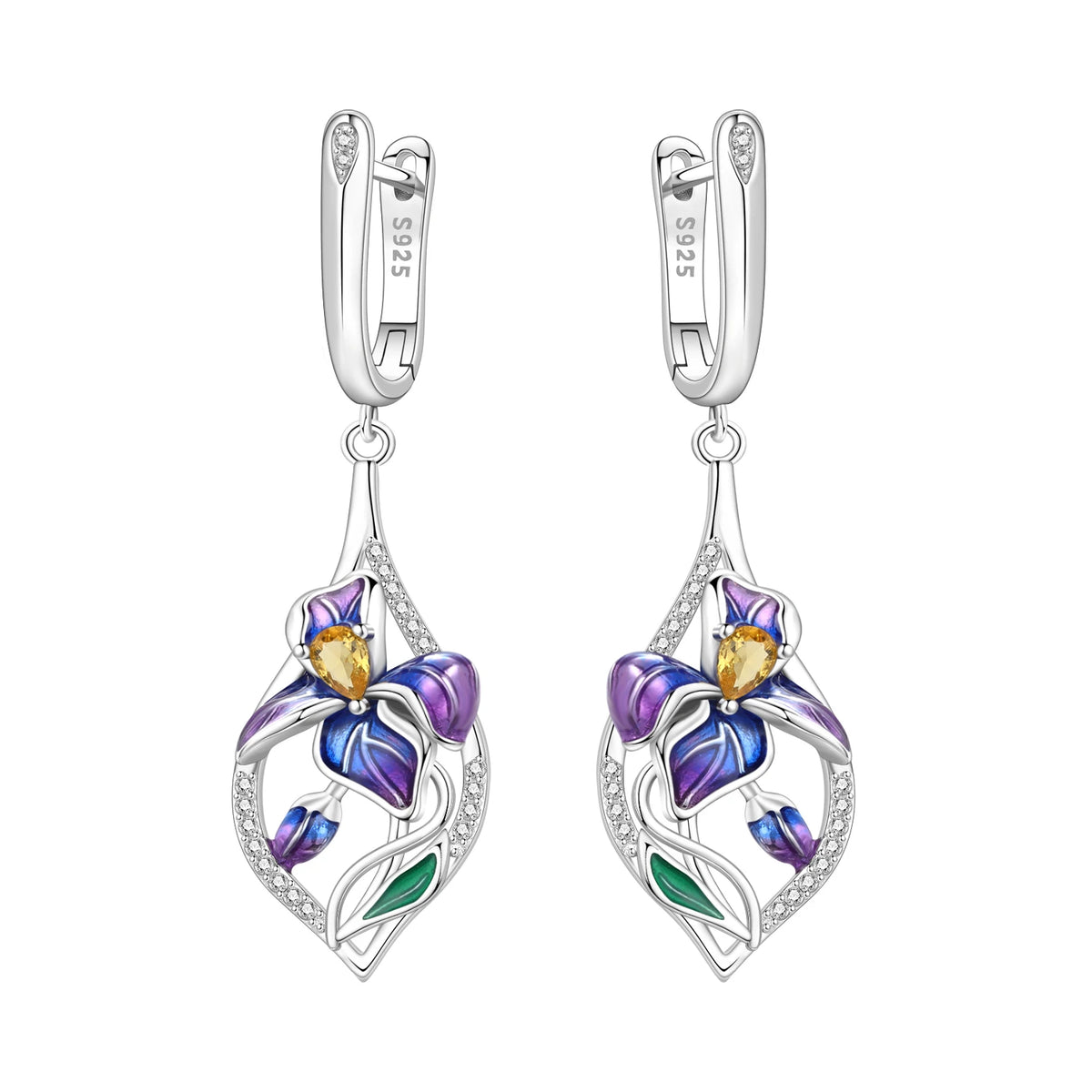 Orstarry Original Plata de Ley 925 pendientes de flor de ...