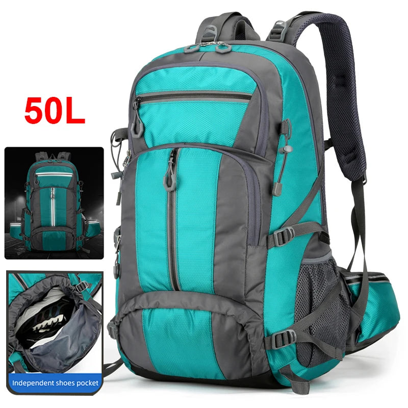 Mochila de nailon de 50L, bolsa para acampar, deporte al ...