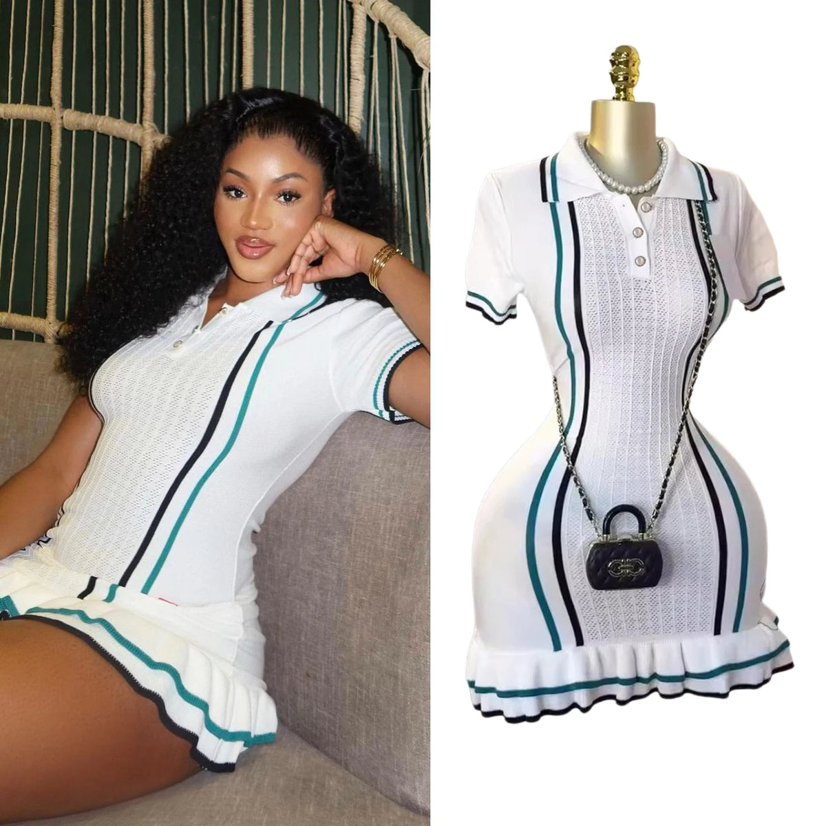 YuooMuoo elegante moda Sexy paquete caderas tejido Mini v...