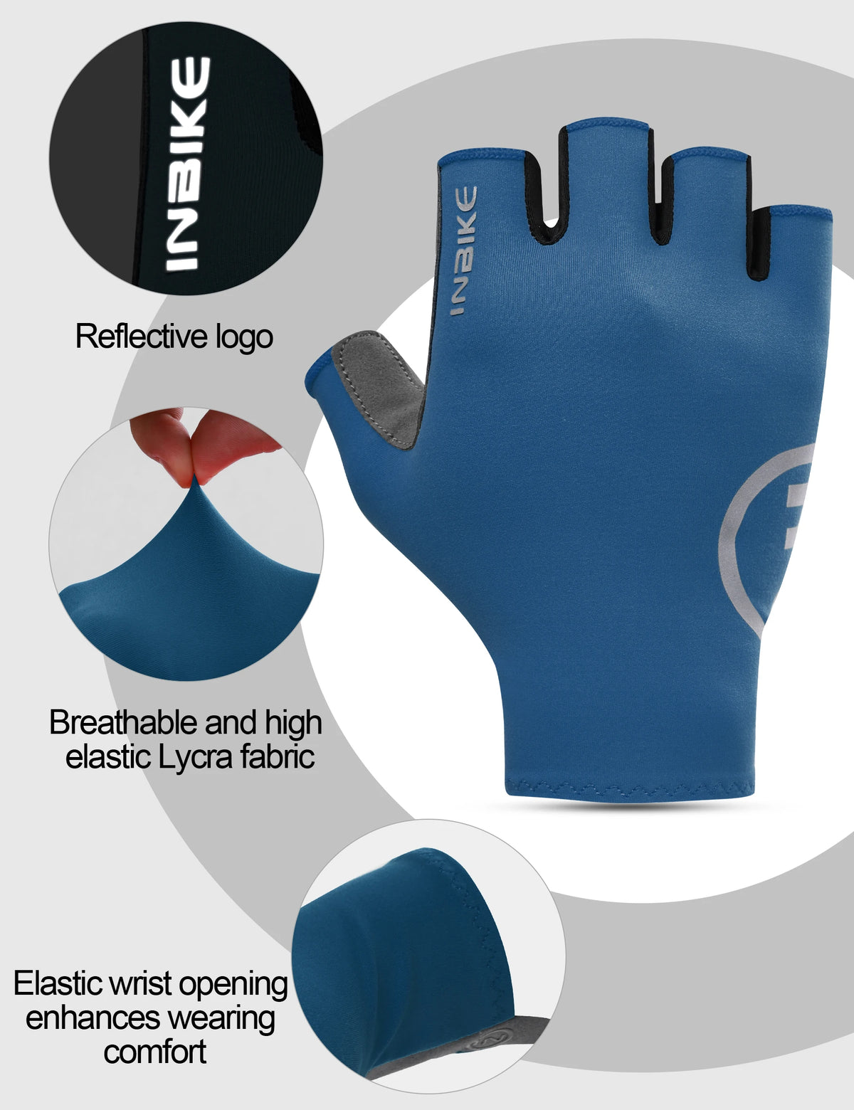 Guantes Ciclismo INBIKE Verano Gel Medio Dedo Hombre Transpirables - Corporación Turística
