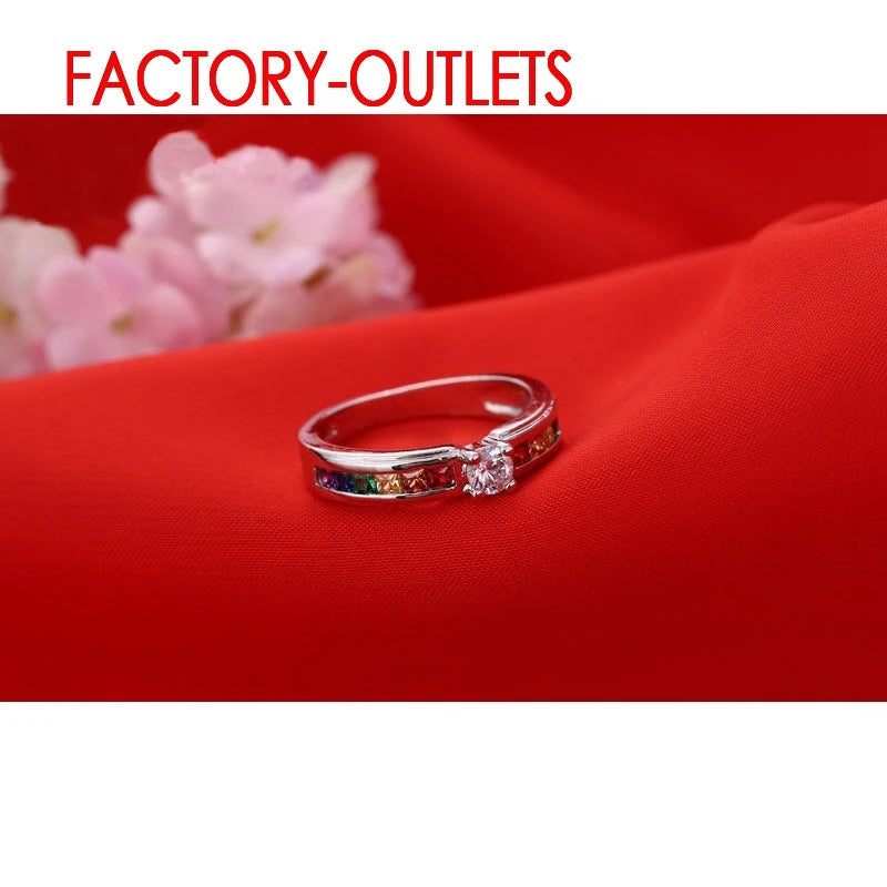 Anillo de Plata de Ley 925, joyería de moda, circonita cú...