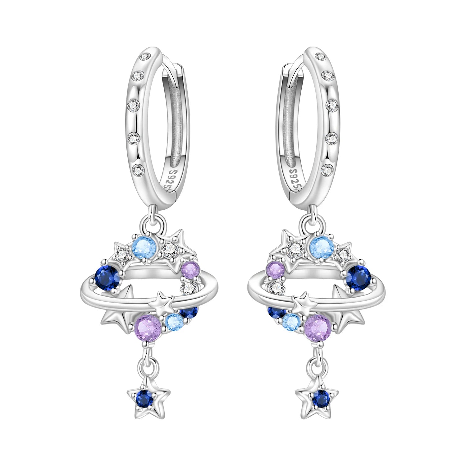 Pendientes Orstarry de Plata de Ley 925 con estrellas bri...